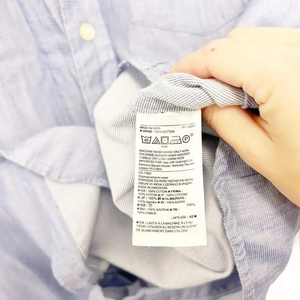 Banana Republic Blue Grant Fit Button Down Long Sleeve Shirt Sz L
